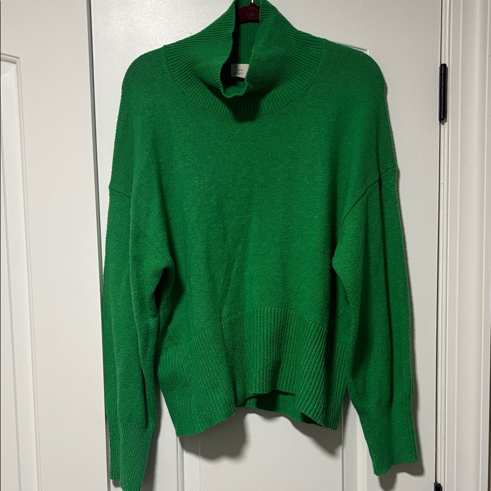 a new day Vibrant Green Cowl Neck Sweater SIZE LARGE